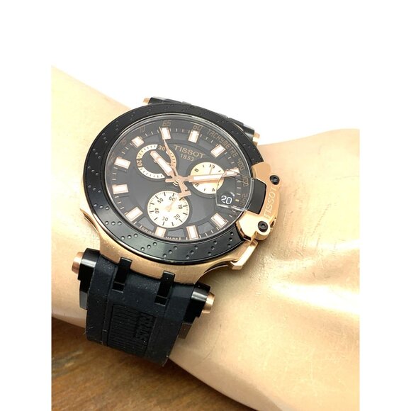 Tissot Mens Watch T-Race Chronograph Swiss Quartz Rose Gold Black T1154173705100 - Picture 6 of 15